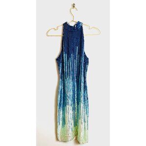 Versace Sequin Blue Couture Dress 38